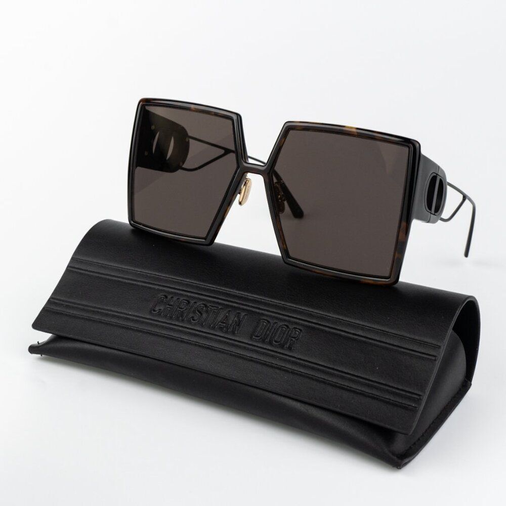 Dior Women Sunglasses Metal Havana Grey Smoke Mirror Square 30MONTAIGNE SU 20A5